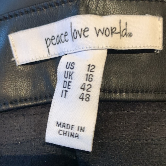 NWT Peace Love World Wide Leg Faux Leather Pants SZ16 & SZ 12 - Picture 10 of 11